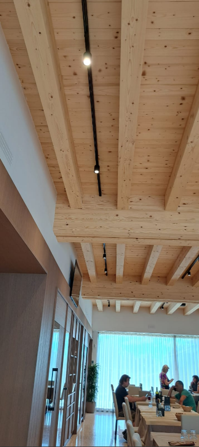 Terasa din lemn natural cu design minimalist